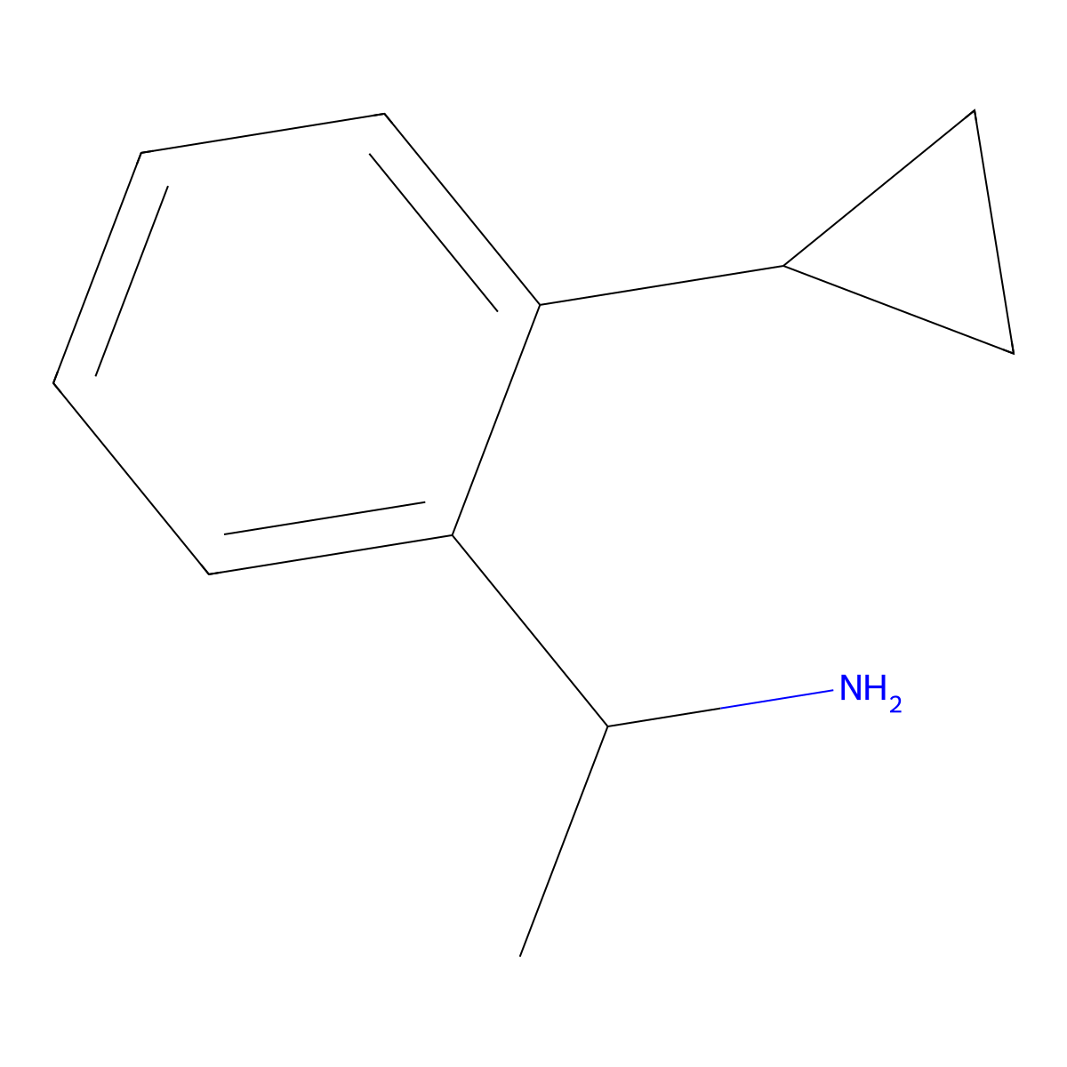 1-(2-Cyclopropylphenyl)ethan-1-amine molecular structure, CAS 1247480-80-3