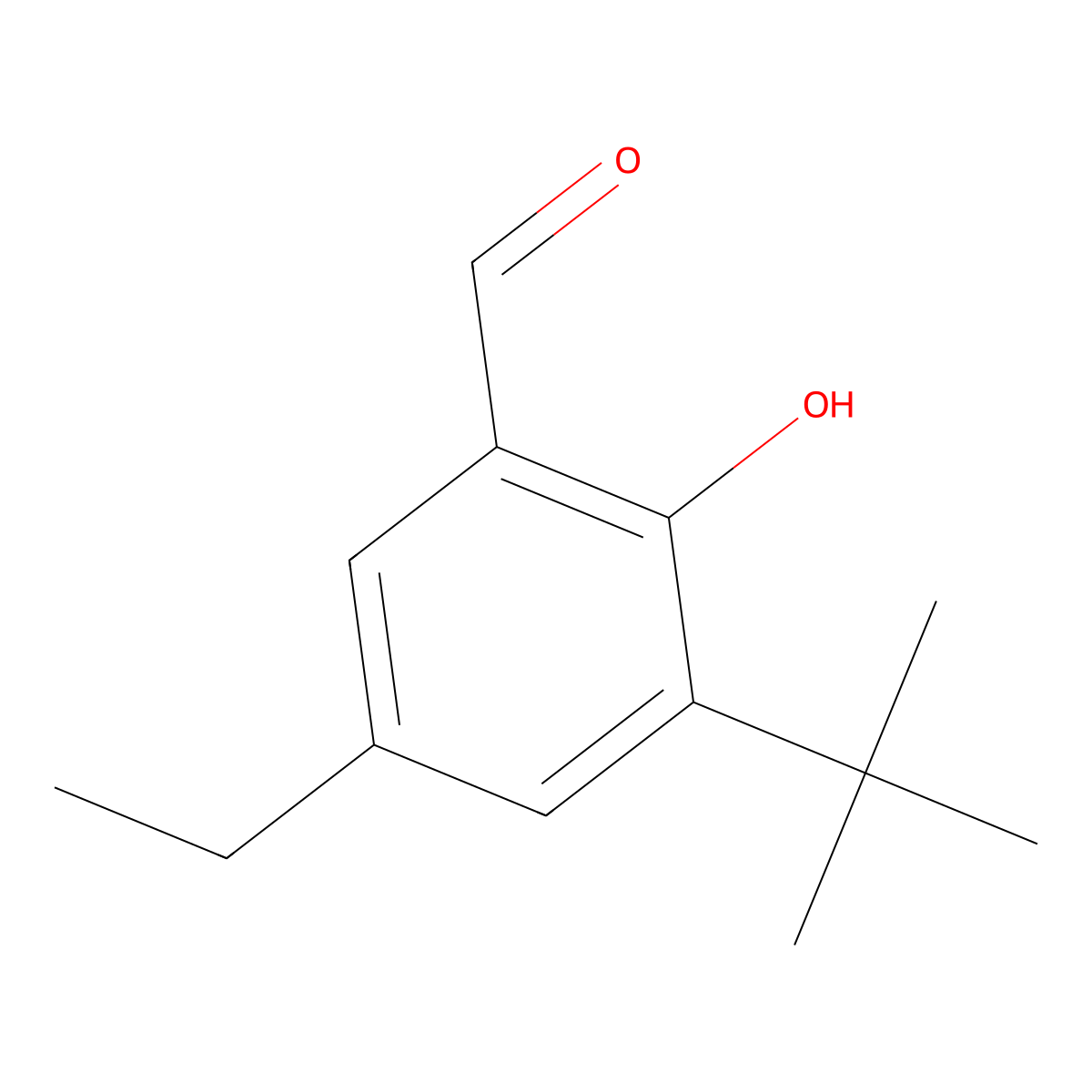 3-Tert-butyl-5-ethyl-2-hydroxybenzaldehyde molecular structure, CAS 1247482-90-1