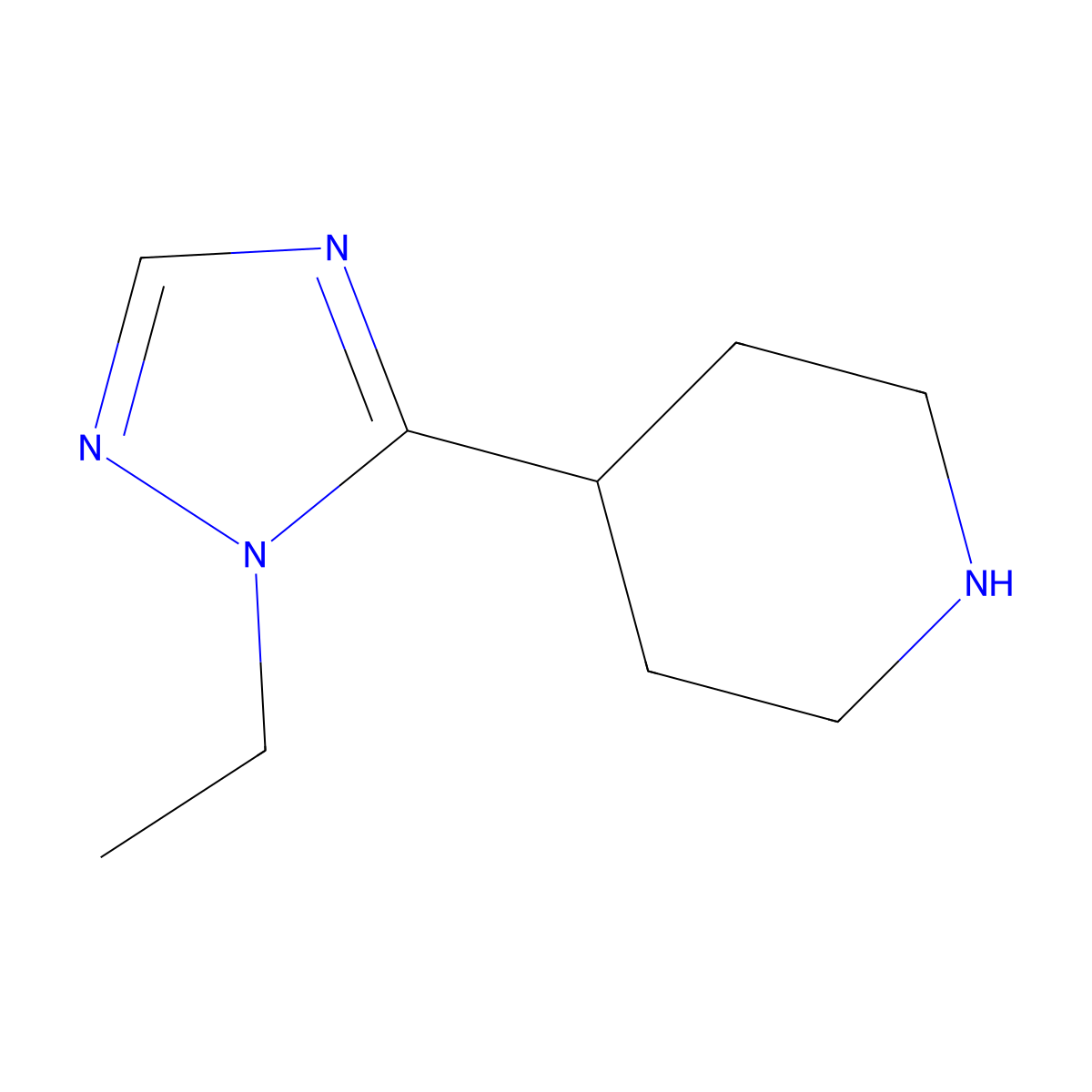 4-(1-Ethyl-1H-1,2,4-triazol-5-yl)piperidine molecular structure, CAS 1247483-05-1