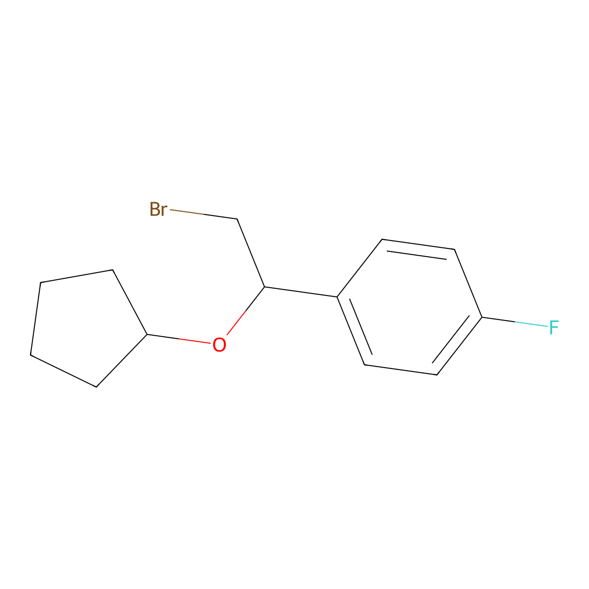 1-(2-Bromo-1-(cyclopentyloxy)ethyl)-4-fluorobenzene molecular structure, CAS 1247483-45-9