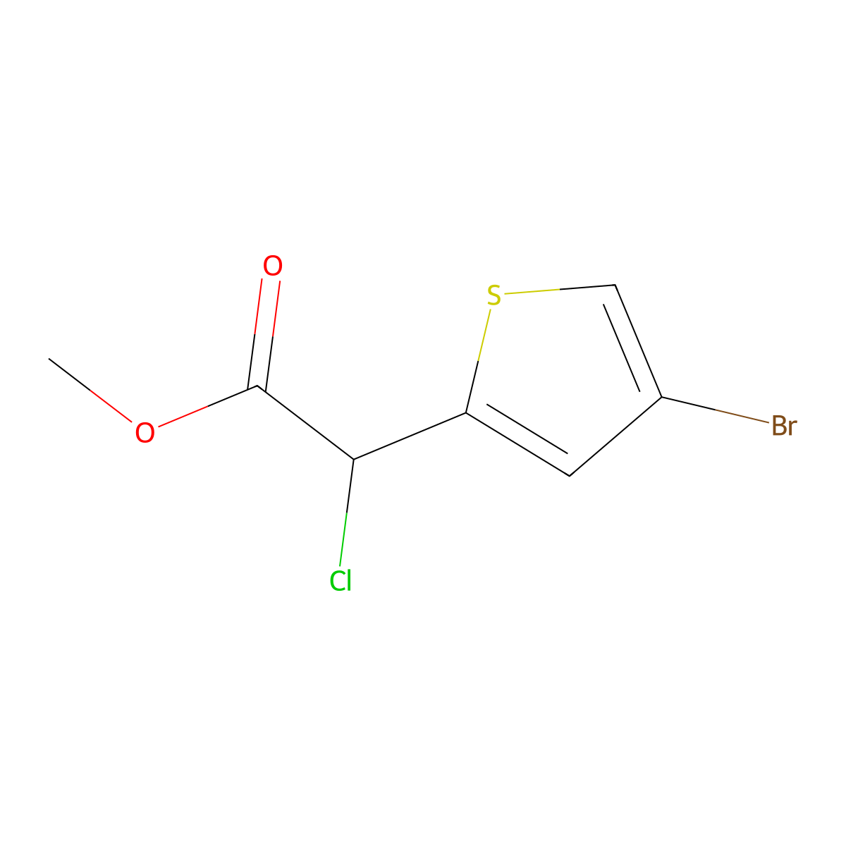 Methyl 2-(4-bromothiophen-2-yl)-2-chloroacetate molecular structure, CAS 1247483-54-0