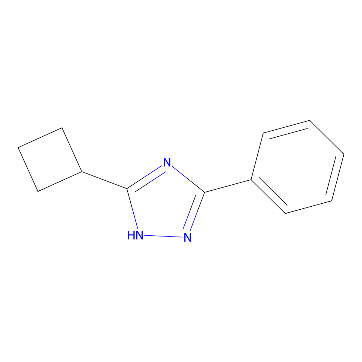 5-cyclobutyl-3-phenyl-1H-1,2,4-triazole molecular structure, CAS 1247485-25-1