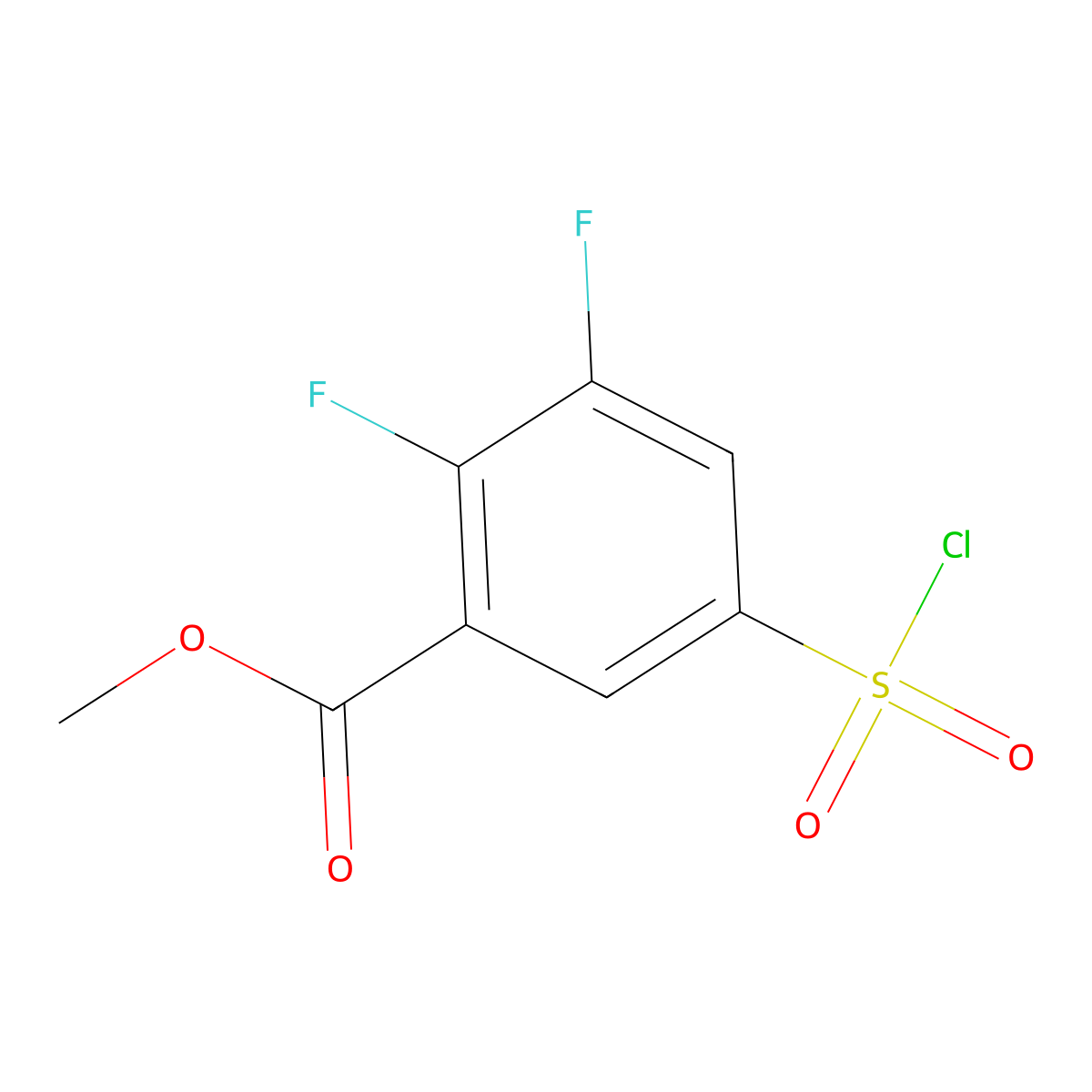 Methyl 5-(chlorosulfonyl)-2,3-difluorobenzoate molecular structure, CAS 1247485-41-1