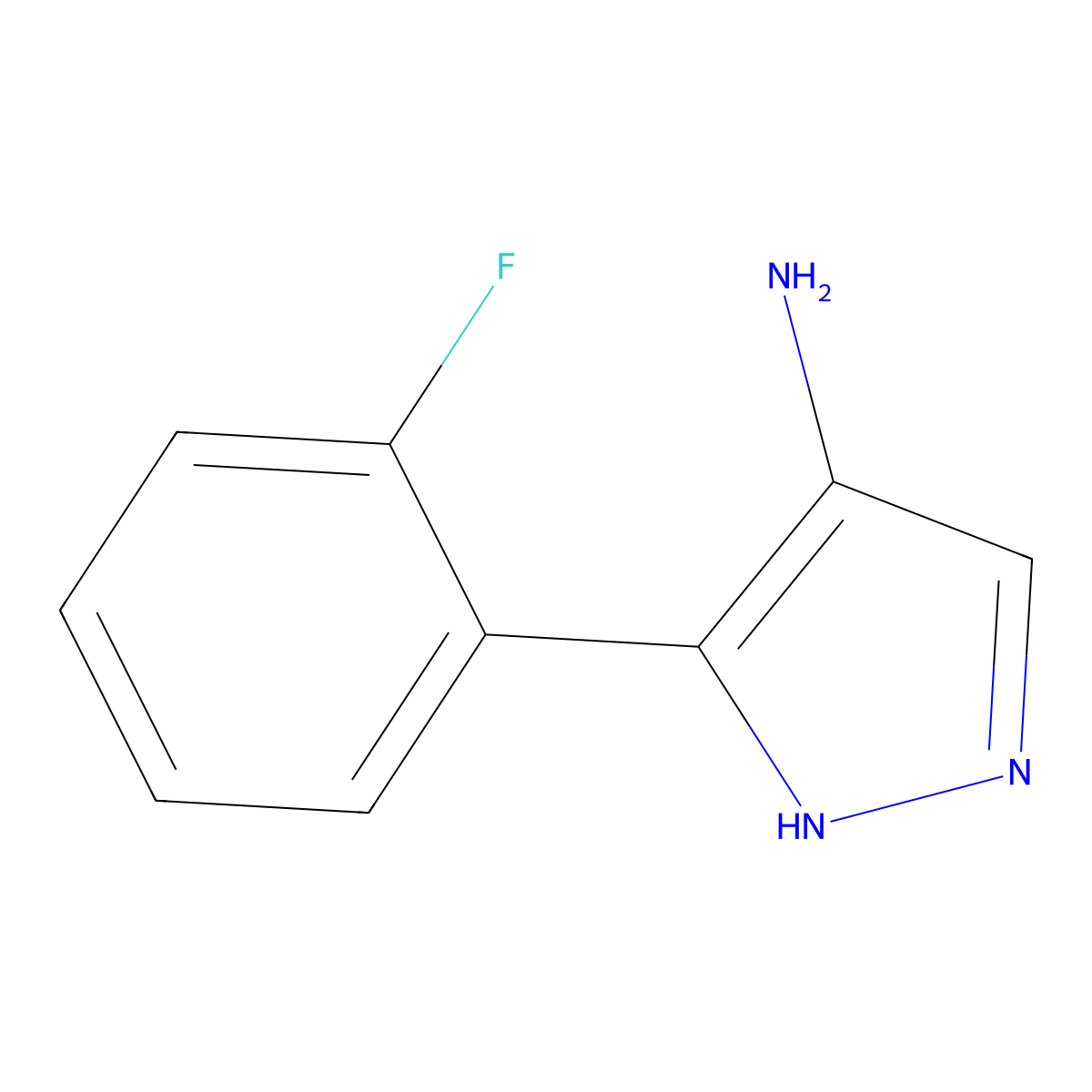 3-(2-Fluorophenyl)-1H-pyrazol-4-amine molecular structure, CAS 1247487-68-8