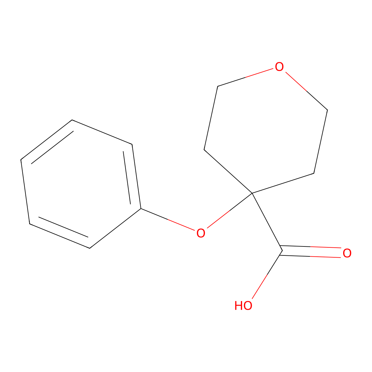 4-Phenoxyoxane-4-carboxylic acid molecular structure, CAS 1247488-88-5