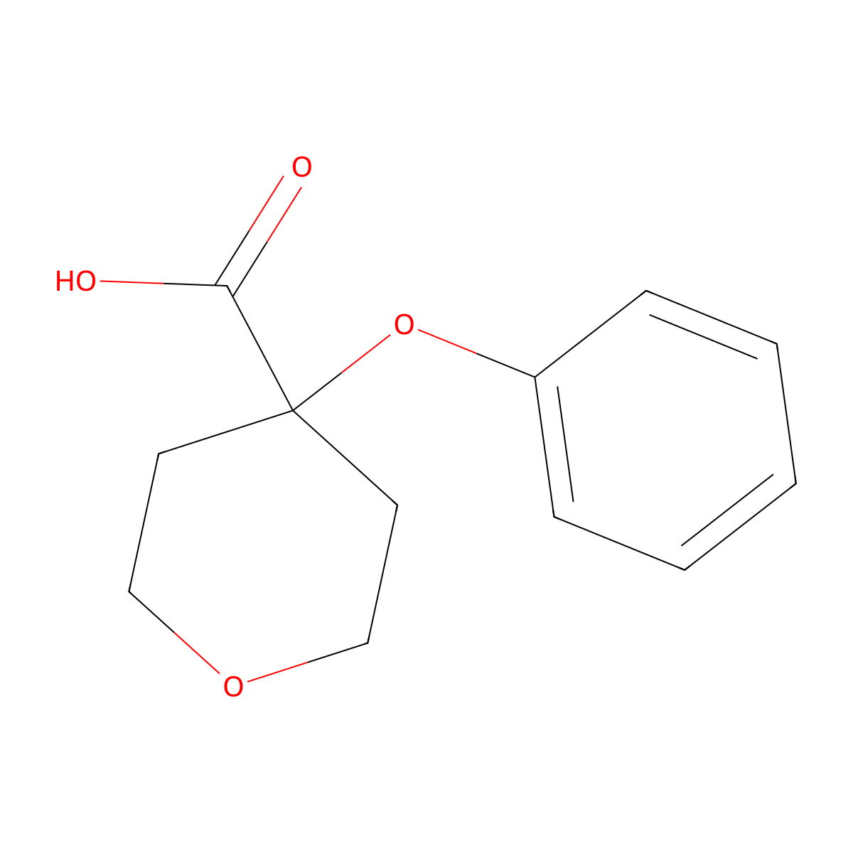 4-Phenoxyoxane-4-carboxylic acid molecular structure, CAS 1247488-88-5