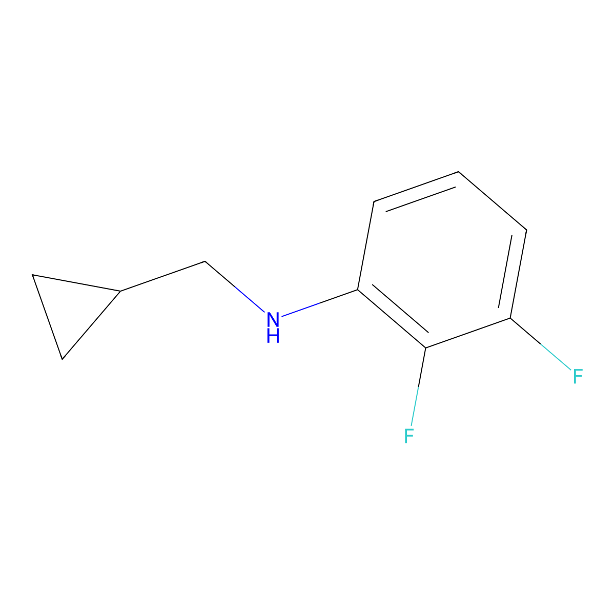 N-(cyclopropylmethyl)-2,3-difluoroaniline molecular structure, CAS 1247489-13-9