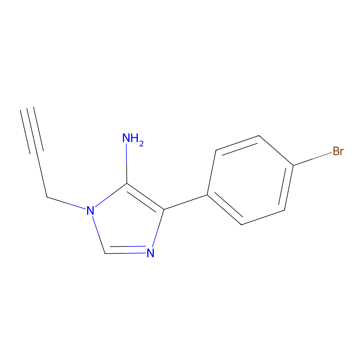 4-(4-Bromophenyl)-1-(prop-2-yn-1-yl)-1H-imidazol-5-amine molecular structure, CAS 1247489-90-2