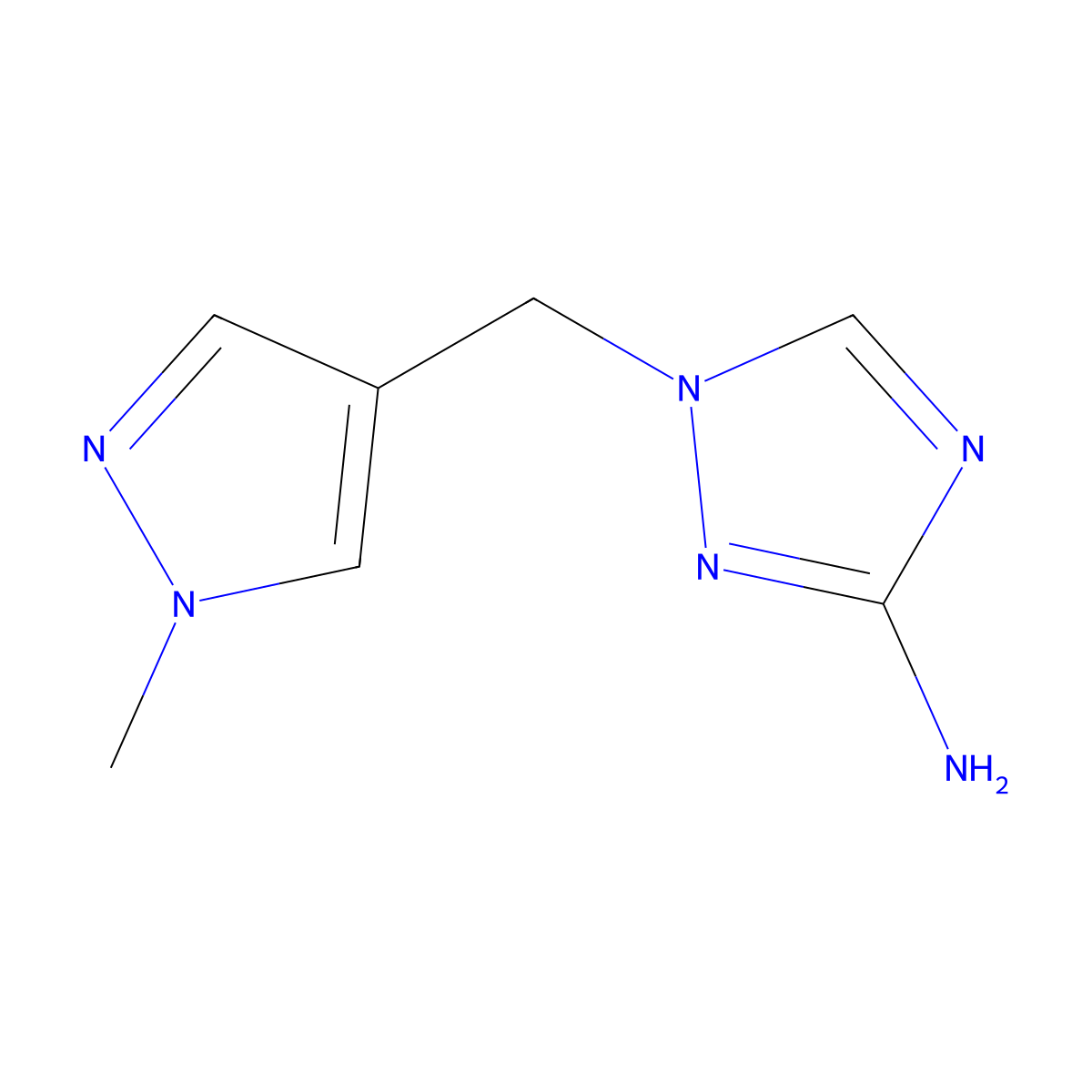 1-[(1-methyl-1H-pyrazol-4-yl)methyl]-1H-1,2,4-triazol-3-amine molecular structure, CAS 1247490-78-3