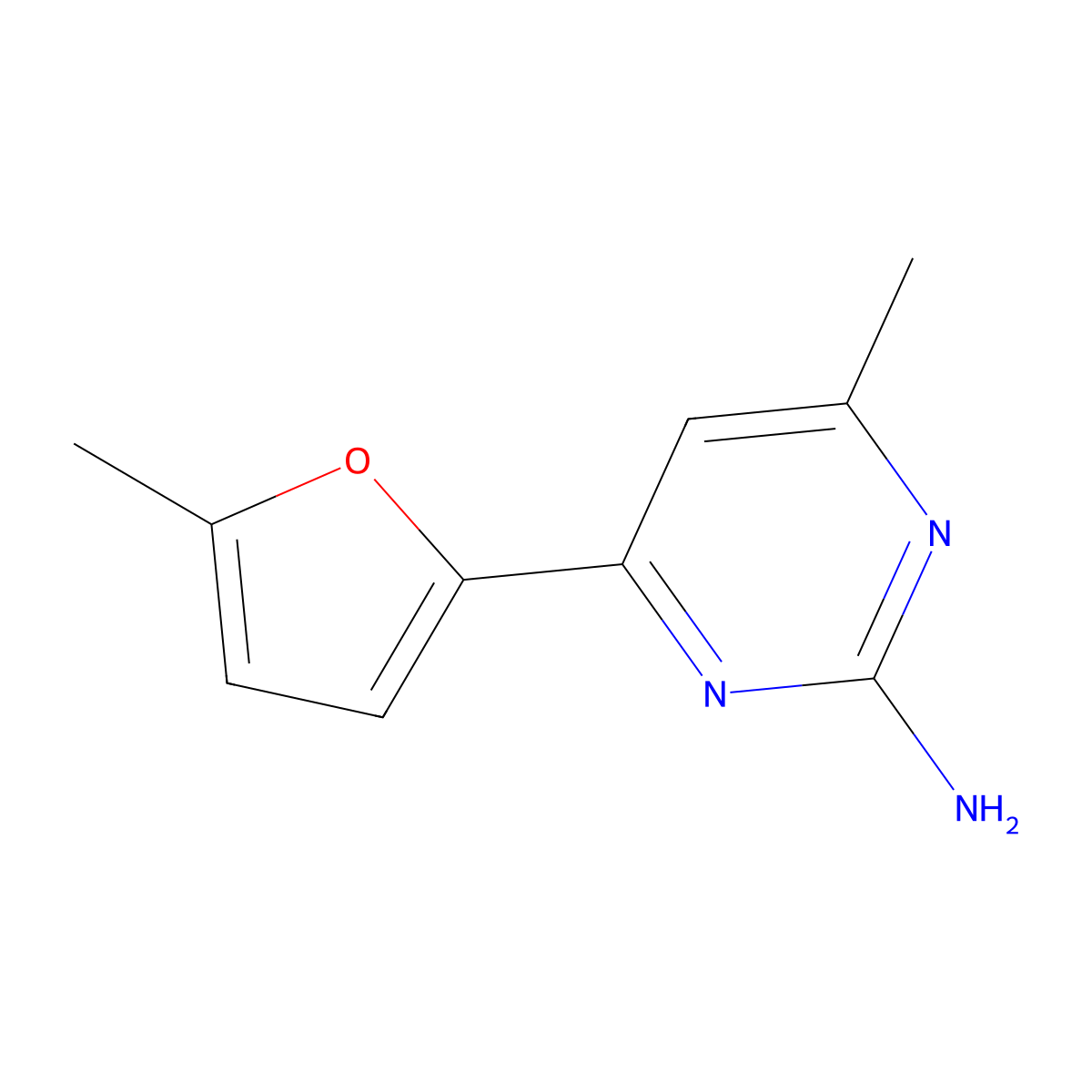 4-Methyl-6-(5-methylfuran-2-yl)pyrimidin-2-amine molecular structure, CAS 1247495-45-9