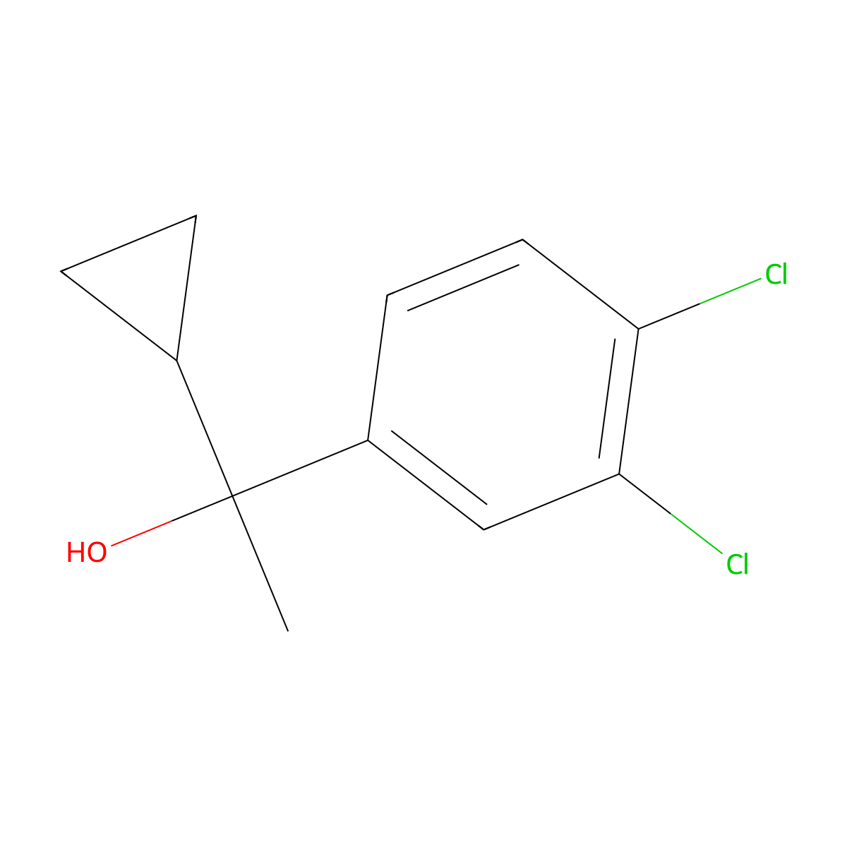1-(3,4-Dichlorophenyl)-1-cyclopropyl ethanol molecular structure, CAS 1247496-38-3