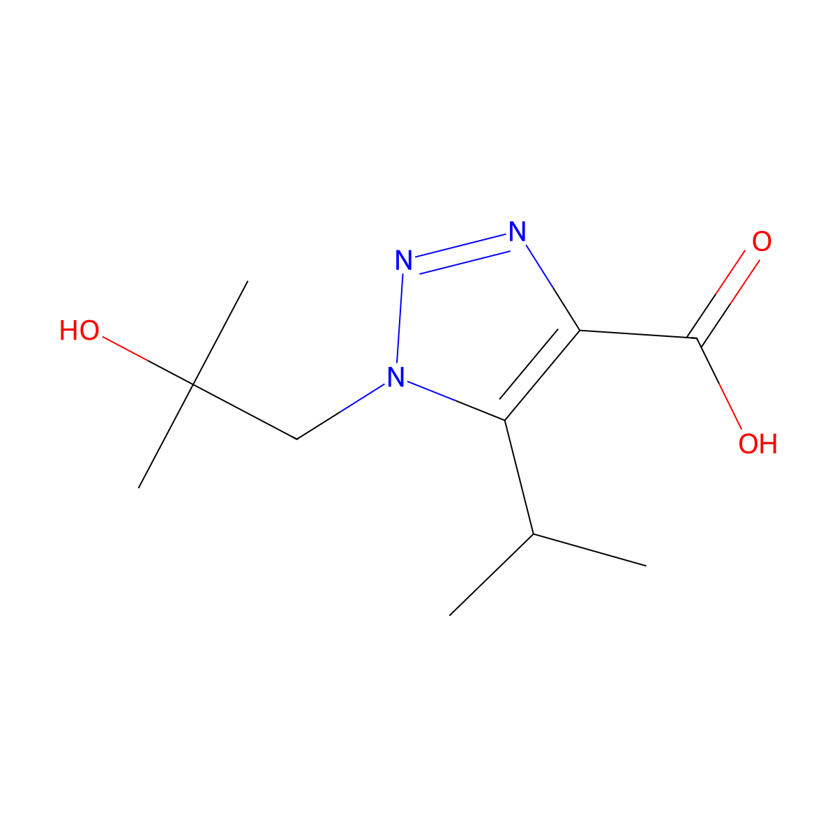 1-(2-Hydroxy-2-methylpropyl)-5-isopropyl-1h-1,2,3-triazole-4-carboxylic acid molecular structure, CAS 1247496-71-4