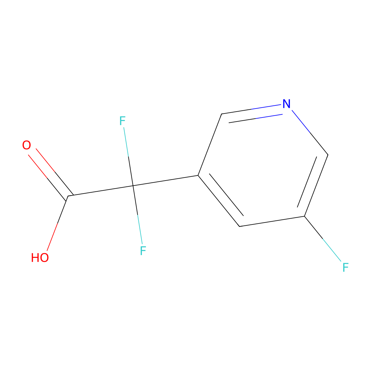 2,2-Difluoro-2-(5-fluoropyridin-3-yl)acetic acid molecular structure, CAS 1247498-35-6