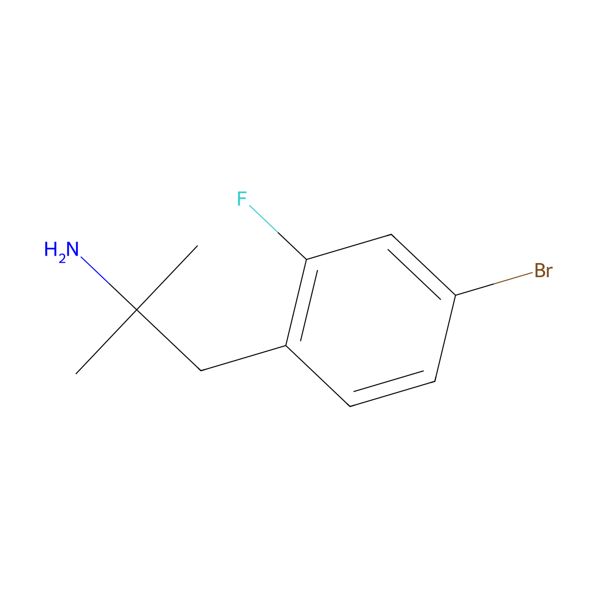 1-(4-Bromo-2-fluorophenyl)-2-methylpropan-2-amine molecular structure, CAS 1247499-16-6