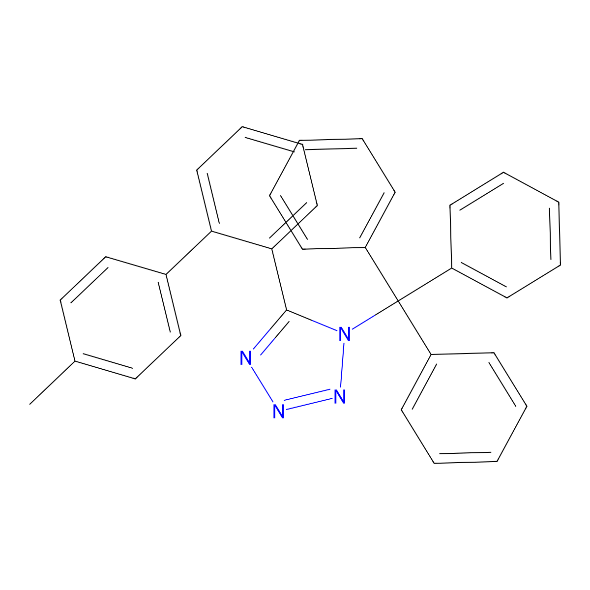 5-(4'-Methyl-(1,1'-biphenyl)-2-yl)-1-trityl-1H-tetrazole molecular structure, CAS 124750-53-4