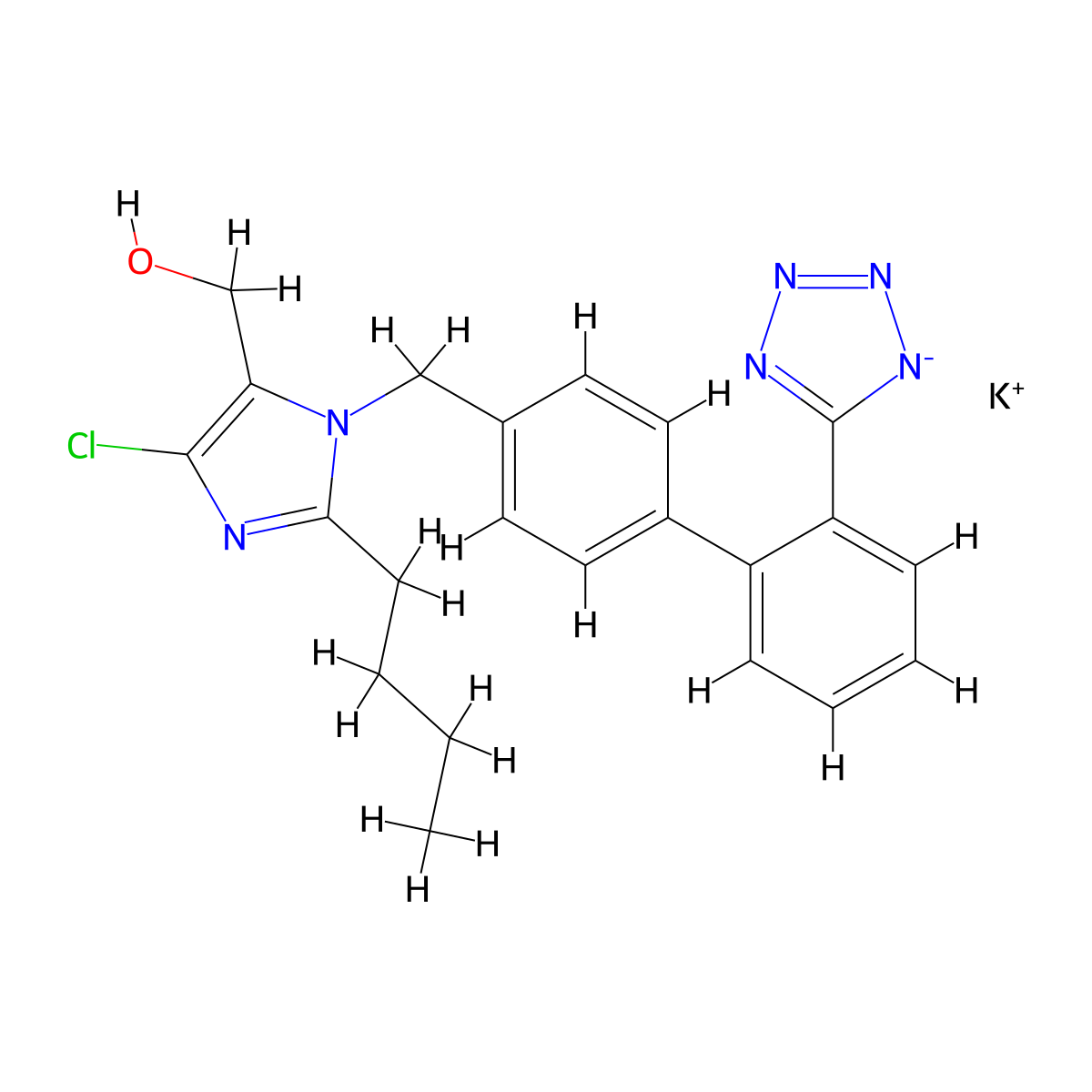 Losartan Potassium molecular structure, CAS 124750-99-8