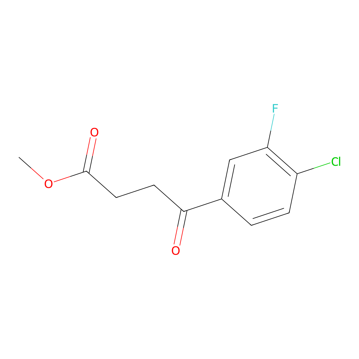 Methyl 4-(4-chloro-3-fluorophenyl)-4-oxobutanoate molecular structure, CAS 1247500-98-6