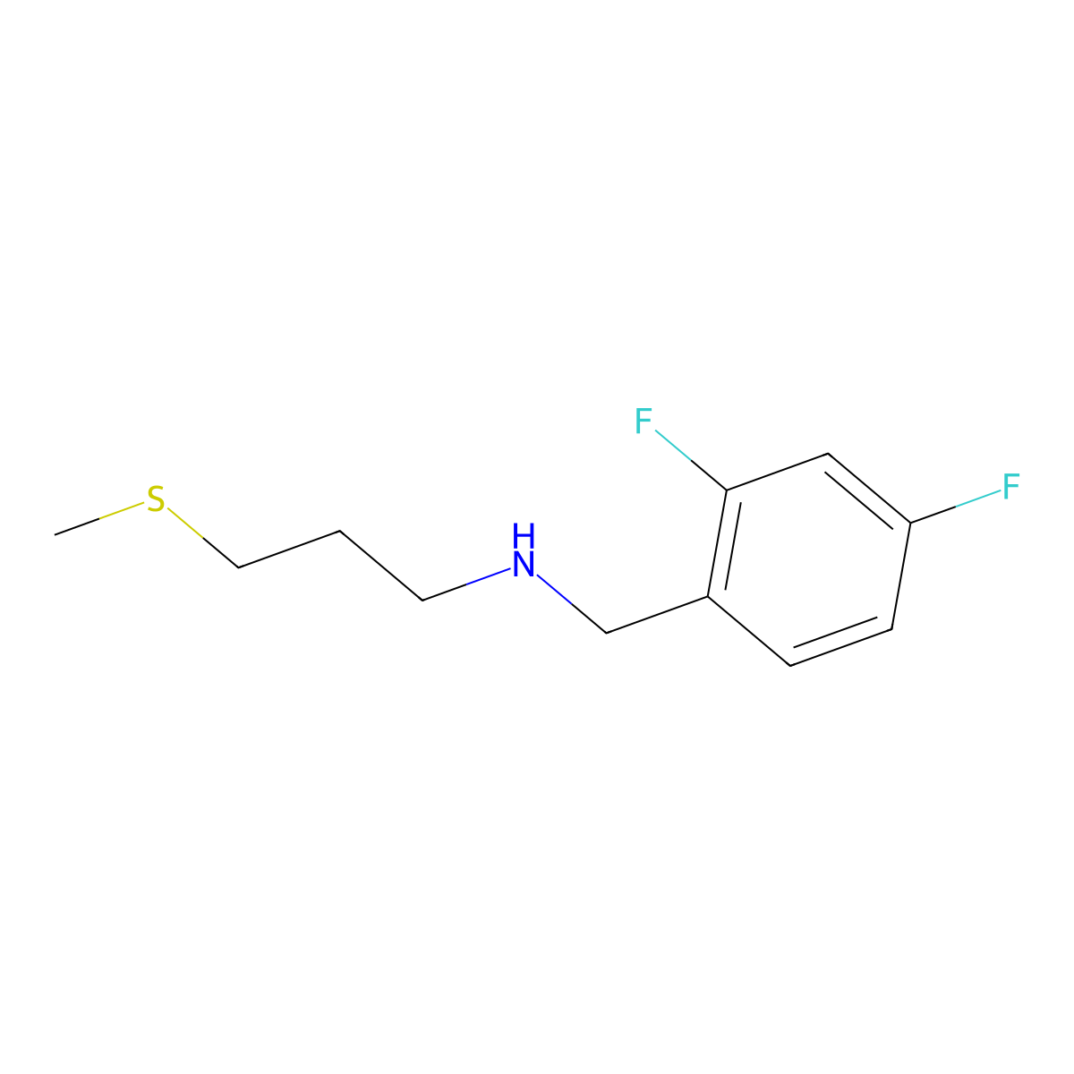 [(2,4-Difluorophenyl)methyl][3-(methylsulfanyl)propyl]amine molecular structure, CAS 1247501-58-1