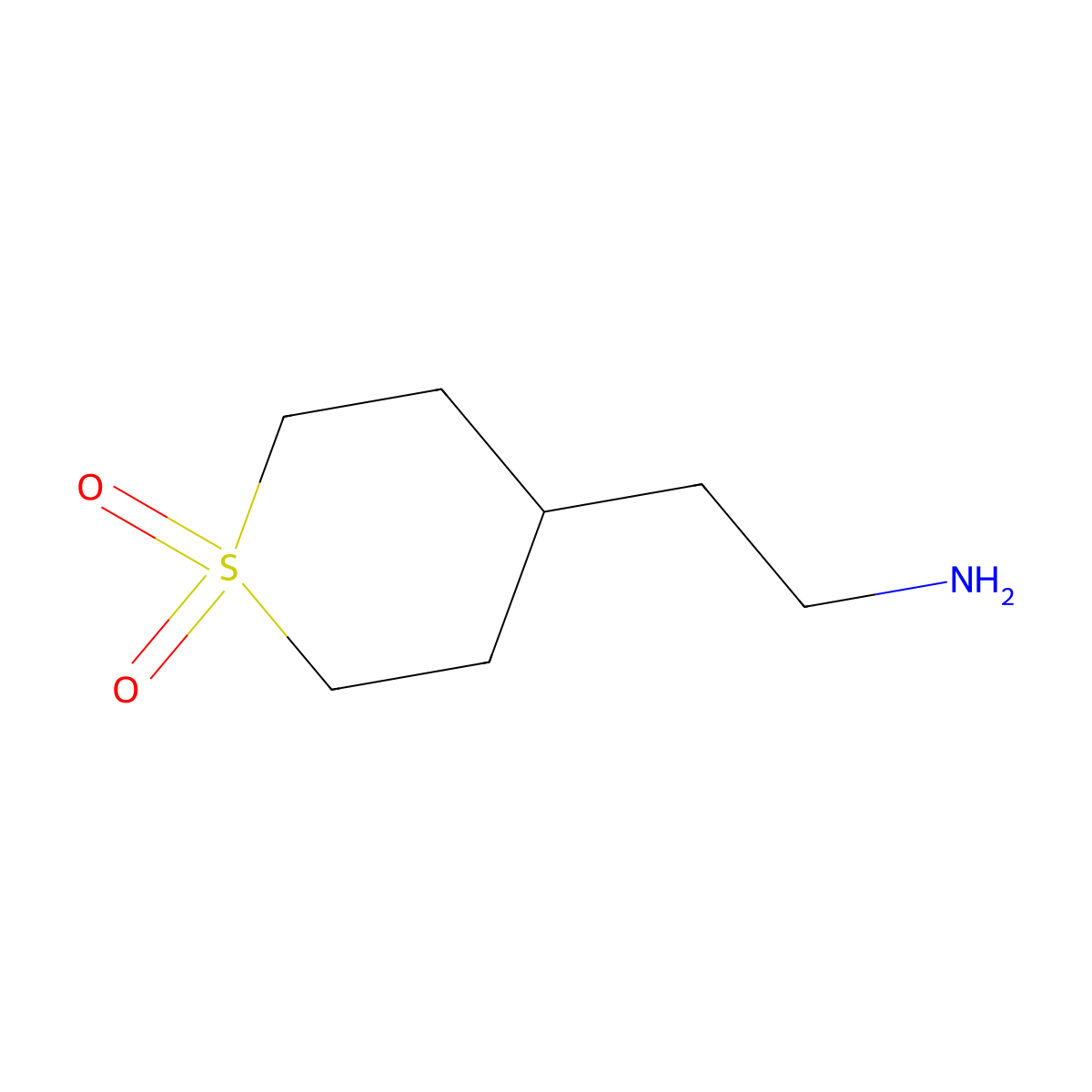 2-(1,1-Dioxidotetrahydro-2H-thiopyran-4-YL)ethanamine molecular structure, CAS 1247501-81-0
