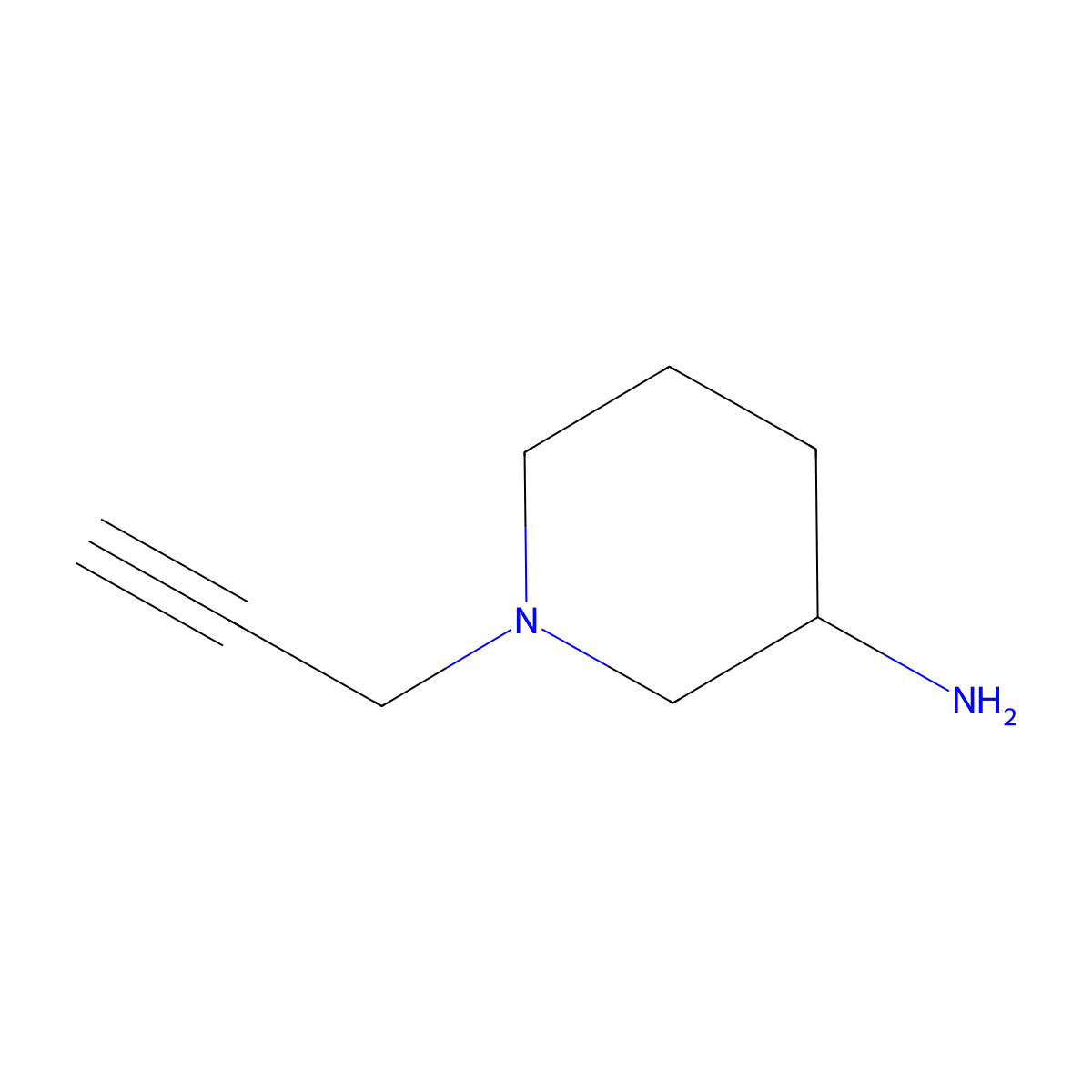 1-(Prop-2-yn-1-yl)piperidin-3-amine molecular structure, CAS 1247503-99-6
