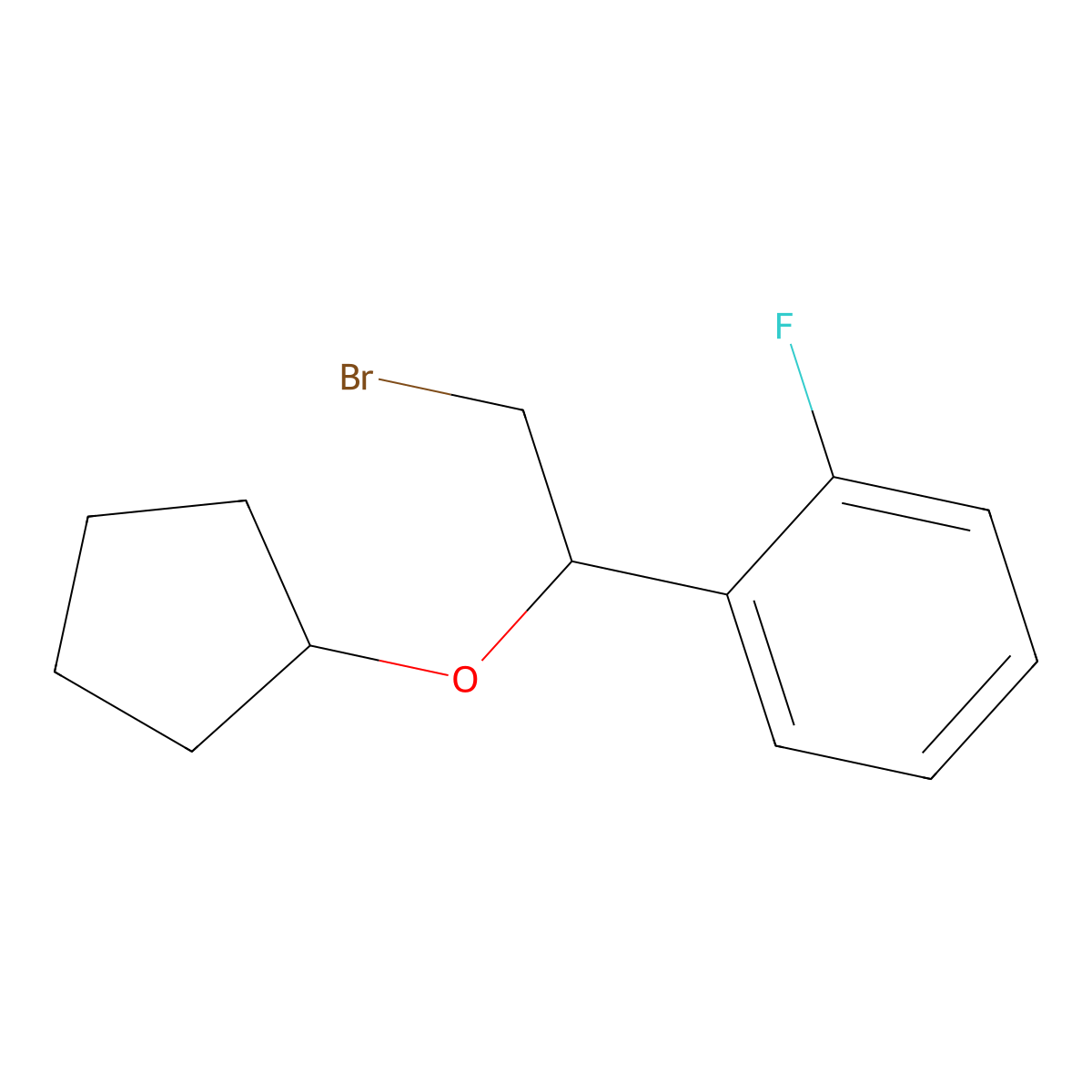 1-(2-Bromo-1-(cyclopentyloxy)ethyl)-2-fluorobenzene molecular structure, CAS 1247504-14-8