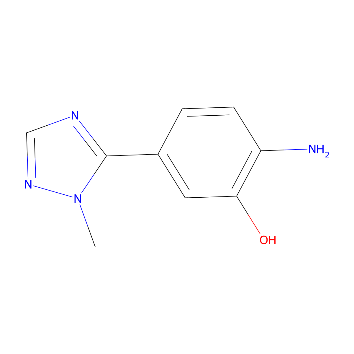 2-Amino-5-(1-methyl-1h-1,2,4-triazol-5-yl)phenol molecular structure, CAS 1247504-32-0