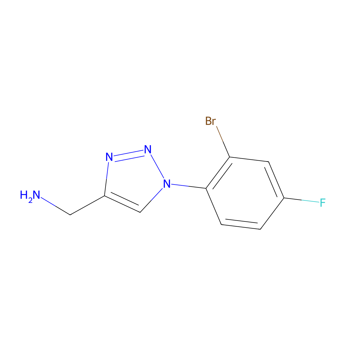 [1-(2-bromo-4-fluorophenyl)-1H-1,2,3-triazol-4-yl]methanamine molecular structure, CAS 1247505-70-9