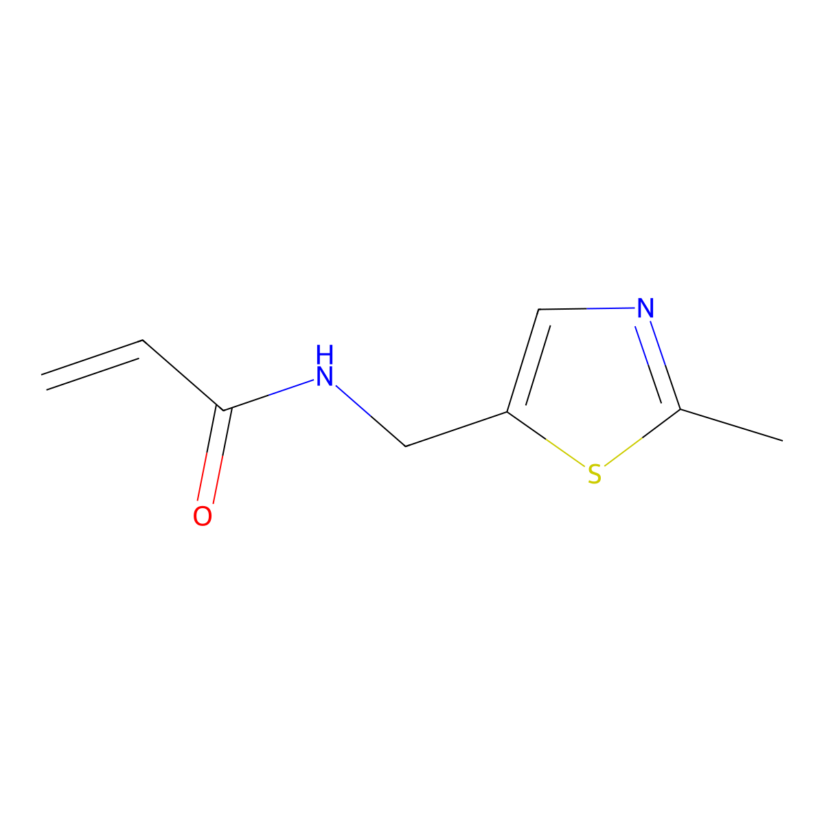 N-[(2-methyl-1,3-thiazol-5-yl)methyl]prop-2-enamide molecular structure, CAS 1247507-13-6