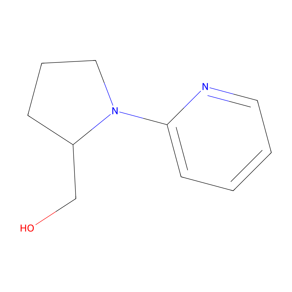 (1-(Pyridin-2-yl)pyrrolidin-2-yl)methanol molecular structure, CAS 1247507-96-5