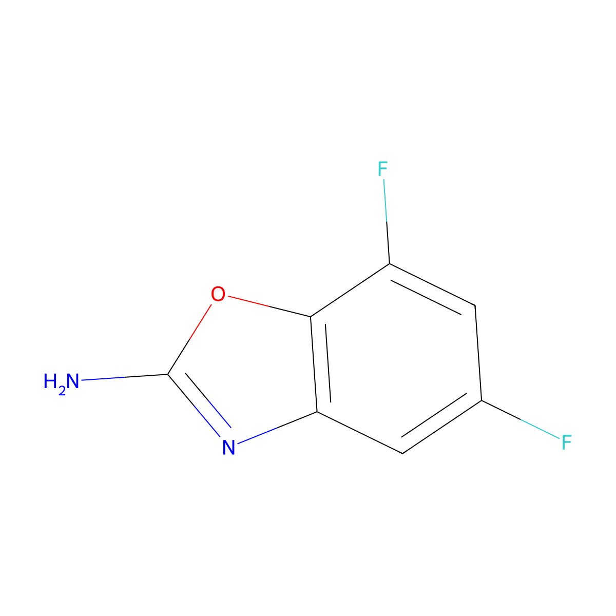 5,7-Difluoro-1,3-benzoxazol-2-amine molecular structure, CAS 1247508-62-8