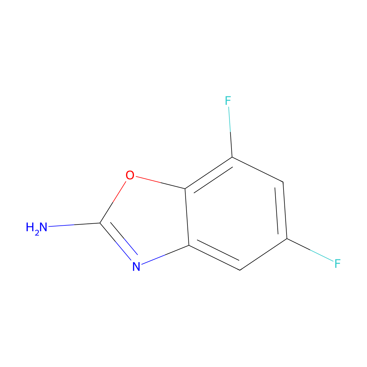 5,7-Difluoro-1,3-benzoxazol-2-amine molecular structure, CAS 1247508-62-8