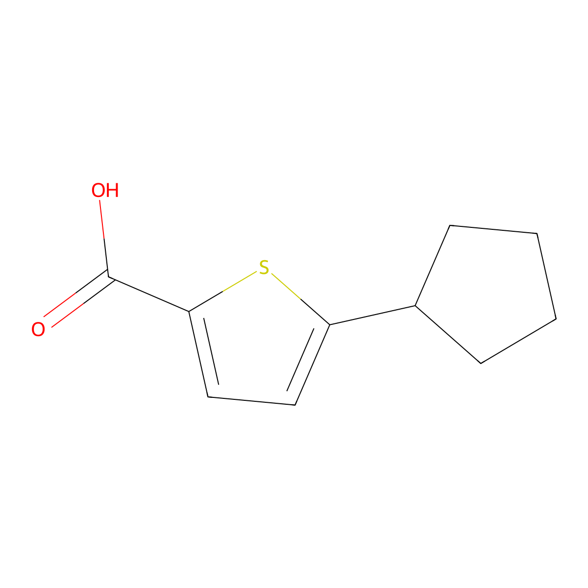 5-Cyclopentylthiophene-2-carboxylic acid molecular structure, CAS 1247508-66-2