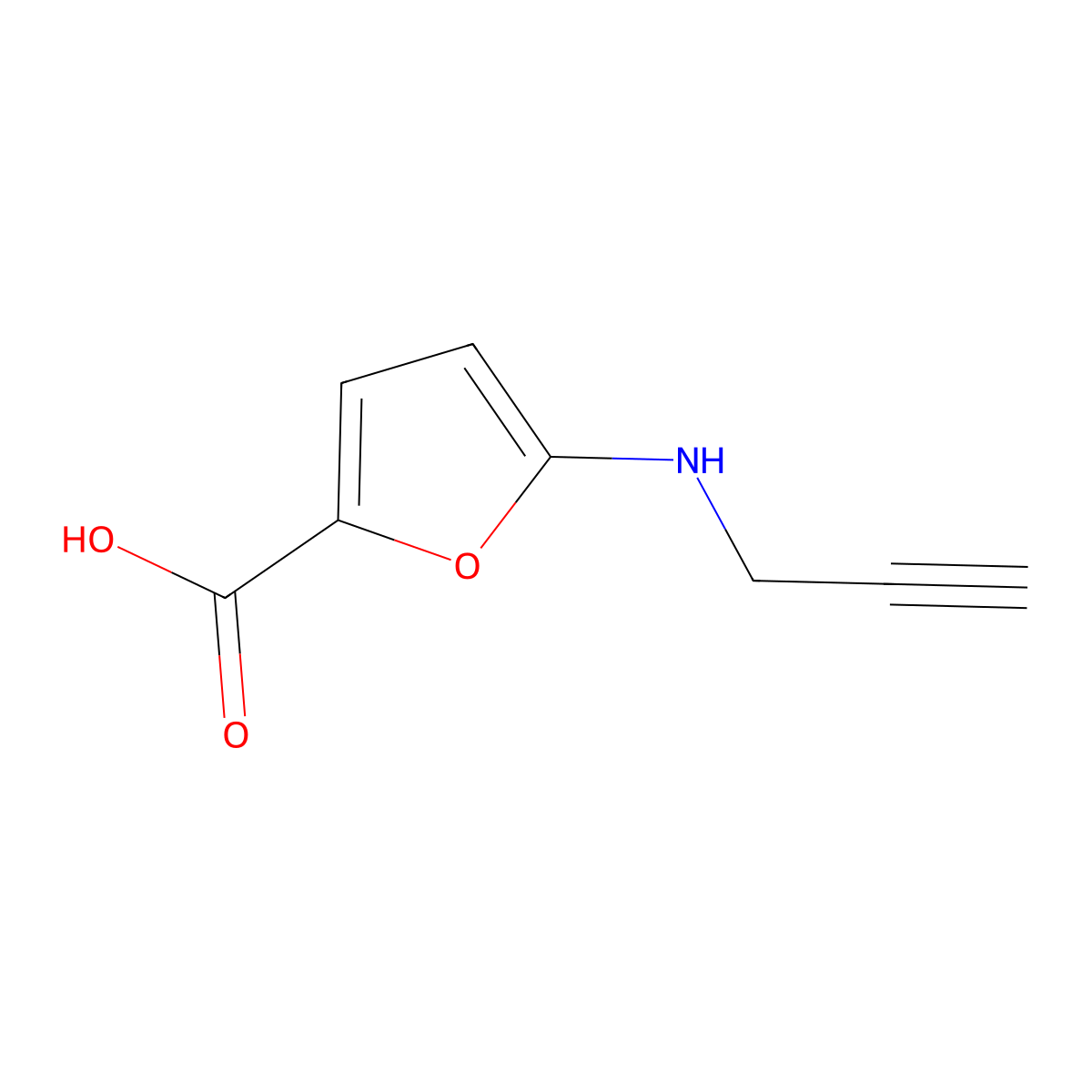 5-[(Prop-2-yn-1-yl)amino]furan-2-carboxylic acid molecular structure, CAS 1247509-03-0