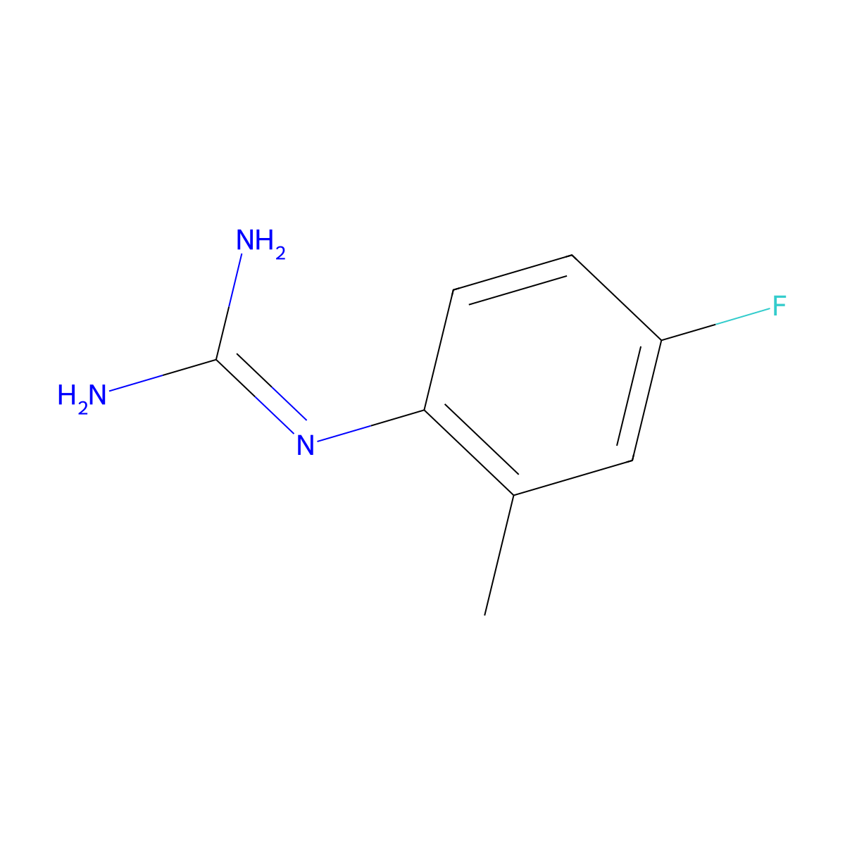 1-(4-Fluoro-2-methylphenyl)guanidine molecular structure, CAS 1247509-12-1