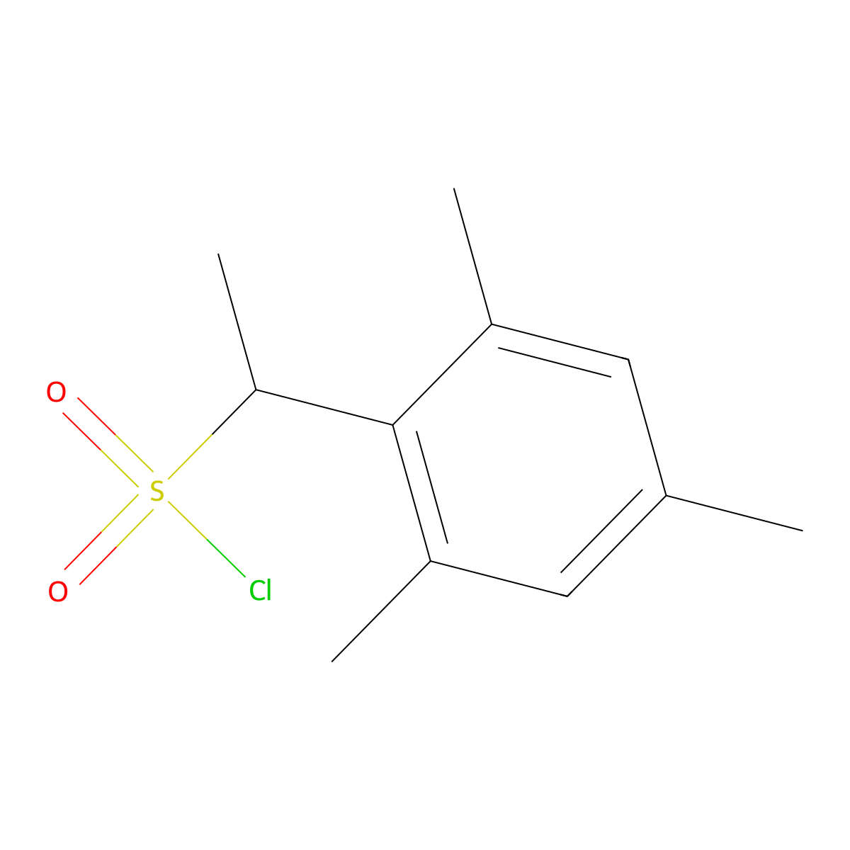 1-Mesitylethane-1-sulfonyl chloride molecular structure, CAS 1247509-42-7