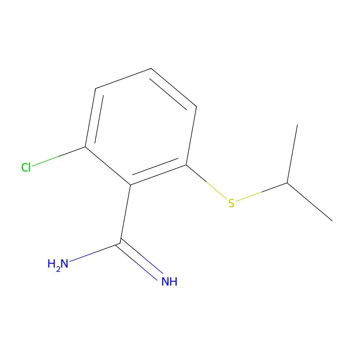 2-Chloro-6-(isopropylthio)benzimidamide molecular structure, CAS 1247509-95-0