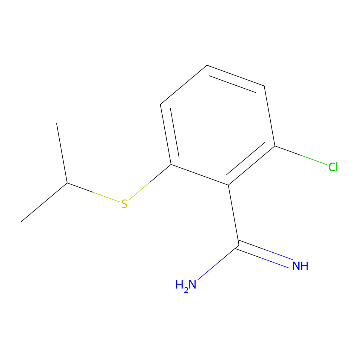2-Chloro-6-(isopropylthio)benzimidamide molecular structure, CAS 1247509-95-0
