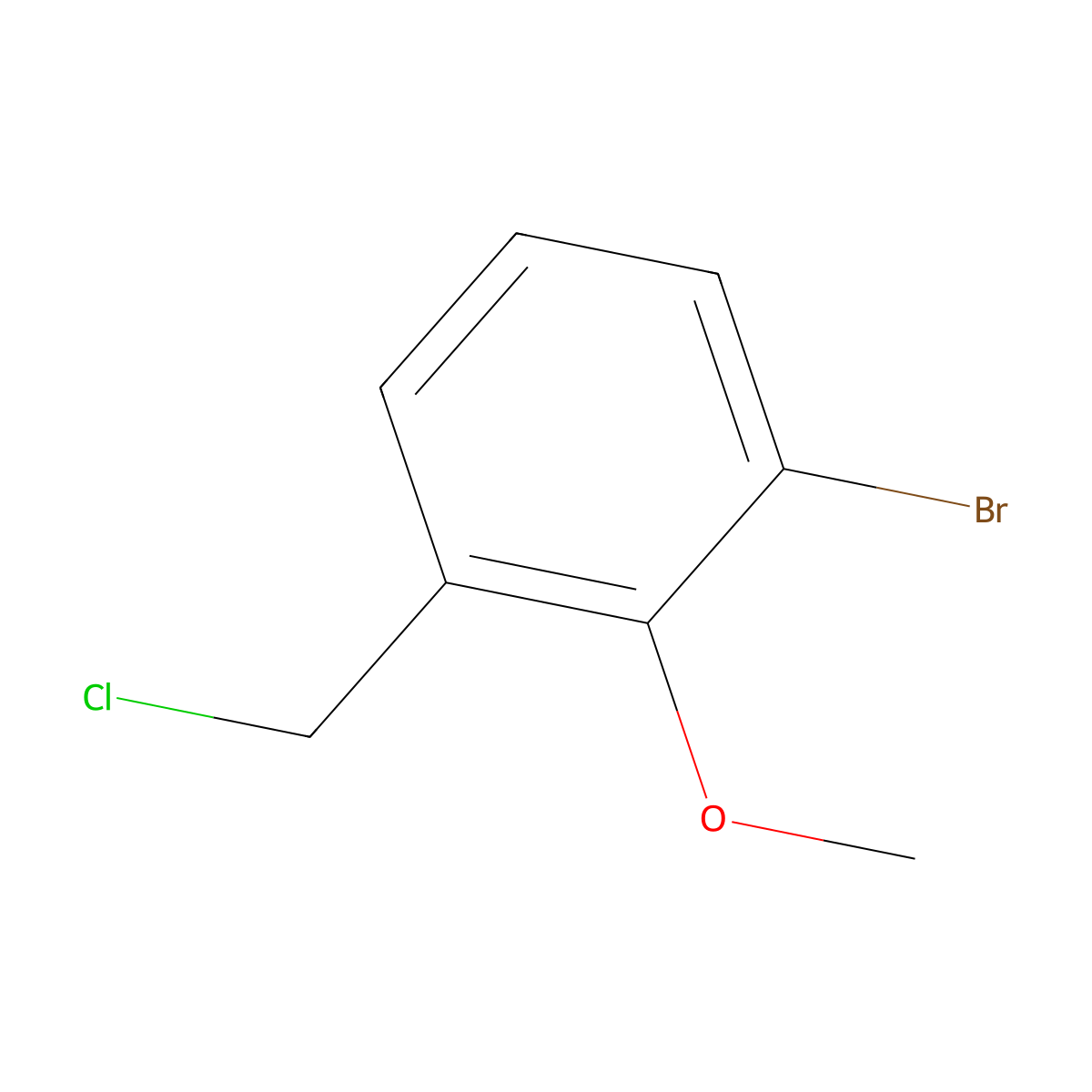1-Bromo-3-(chloromethyl)-2-methoxybenzene molecular structure, CAS 1247514-62-0
