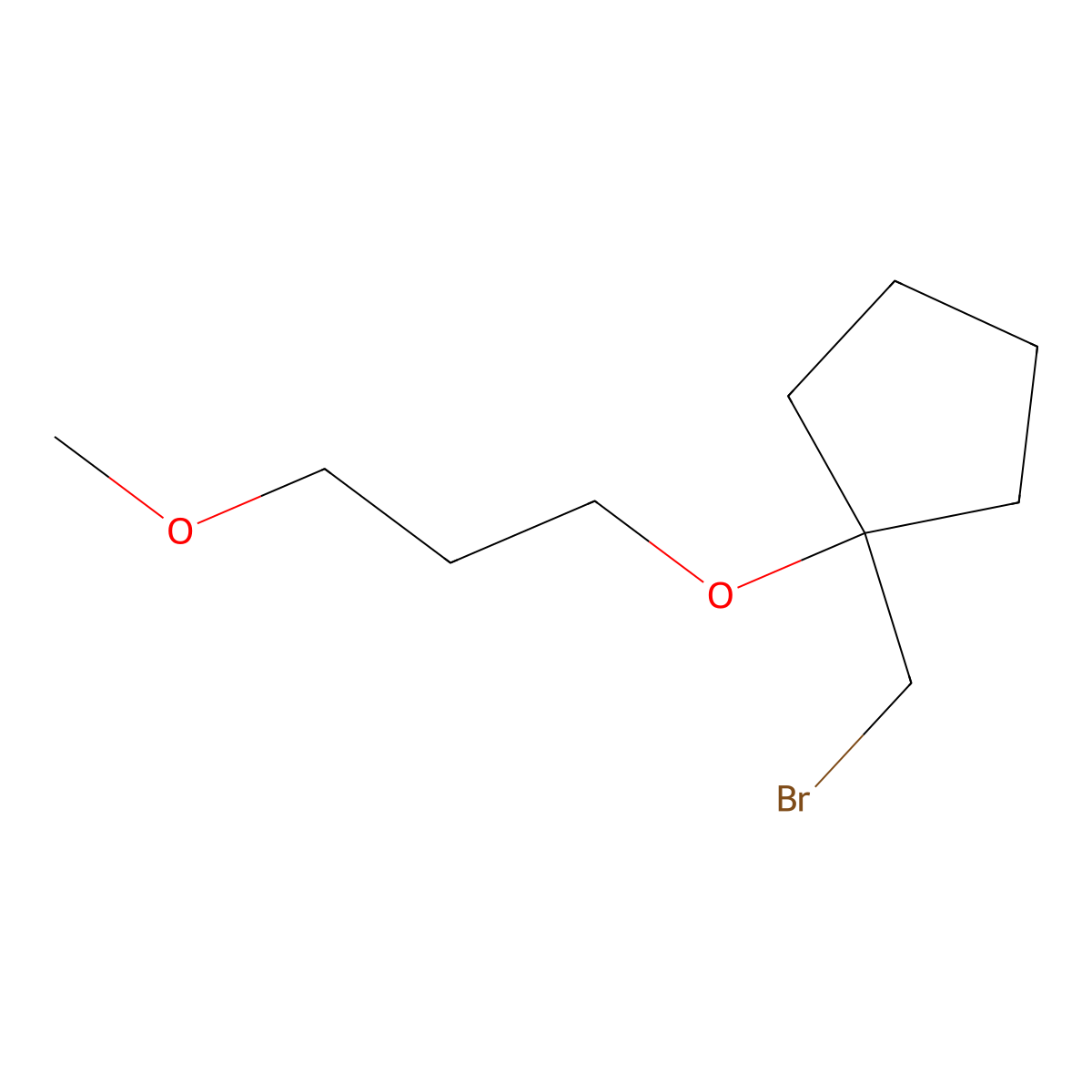 1-(Bromomethyl)-1-(3-methoxypropoxy)cyclopentane molecular structure, CAS 1247514-96-0