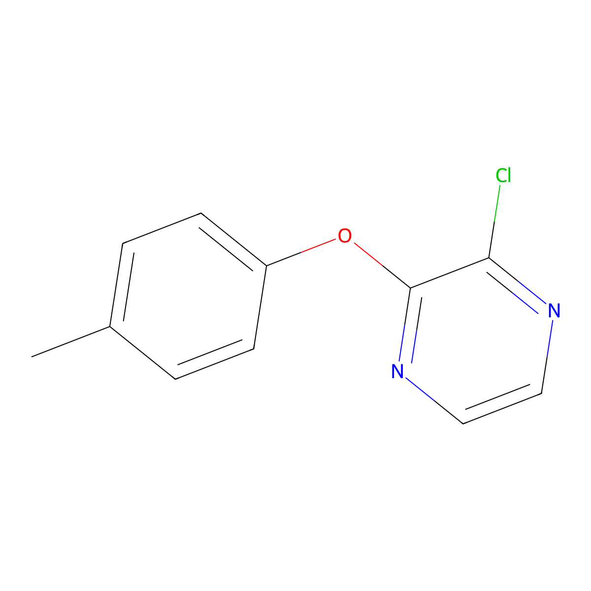 2-Chloro-3-(4-methylphenoxy)pyrazine molecular structure, CAS 1247515-06-5