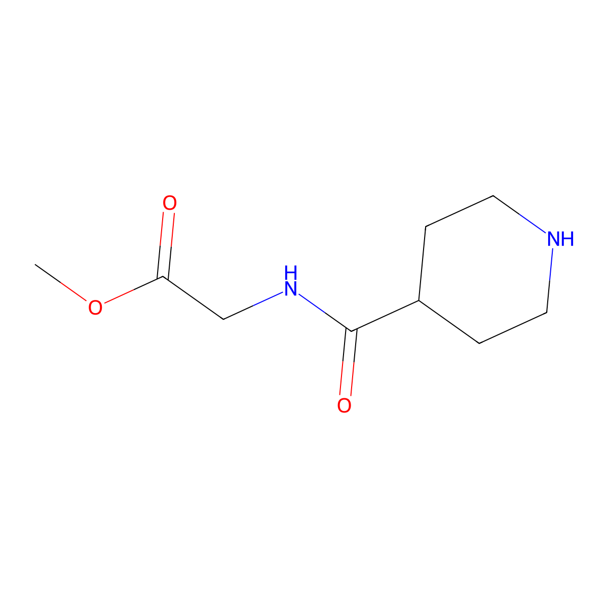 Methyl 2-[(piperidin-4-yl)formamido]acetate molecular structure, CAS 1247515-20-3