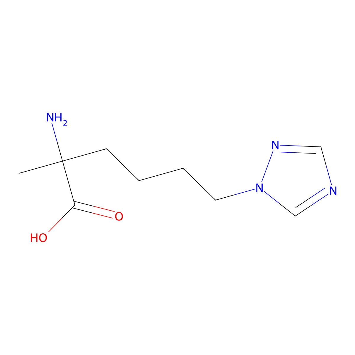 2-Amino-2-methyl-6-(1h-1,2,4-triazol-1-yl)hexanoic acid molecular structure, CAS 1247515-57-6