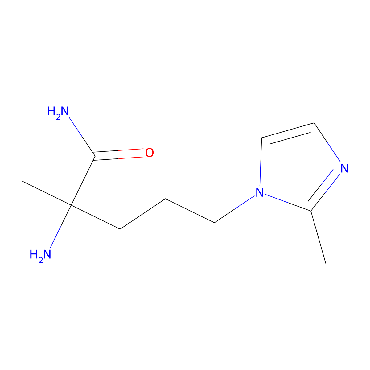 2-Amino-2-methyl-5-(2-methyl-1h-imidazol-1-yl)pentanamide molecular structure, CAS 1247517-25-4