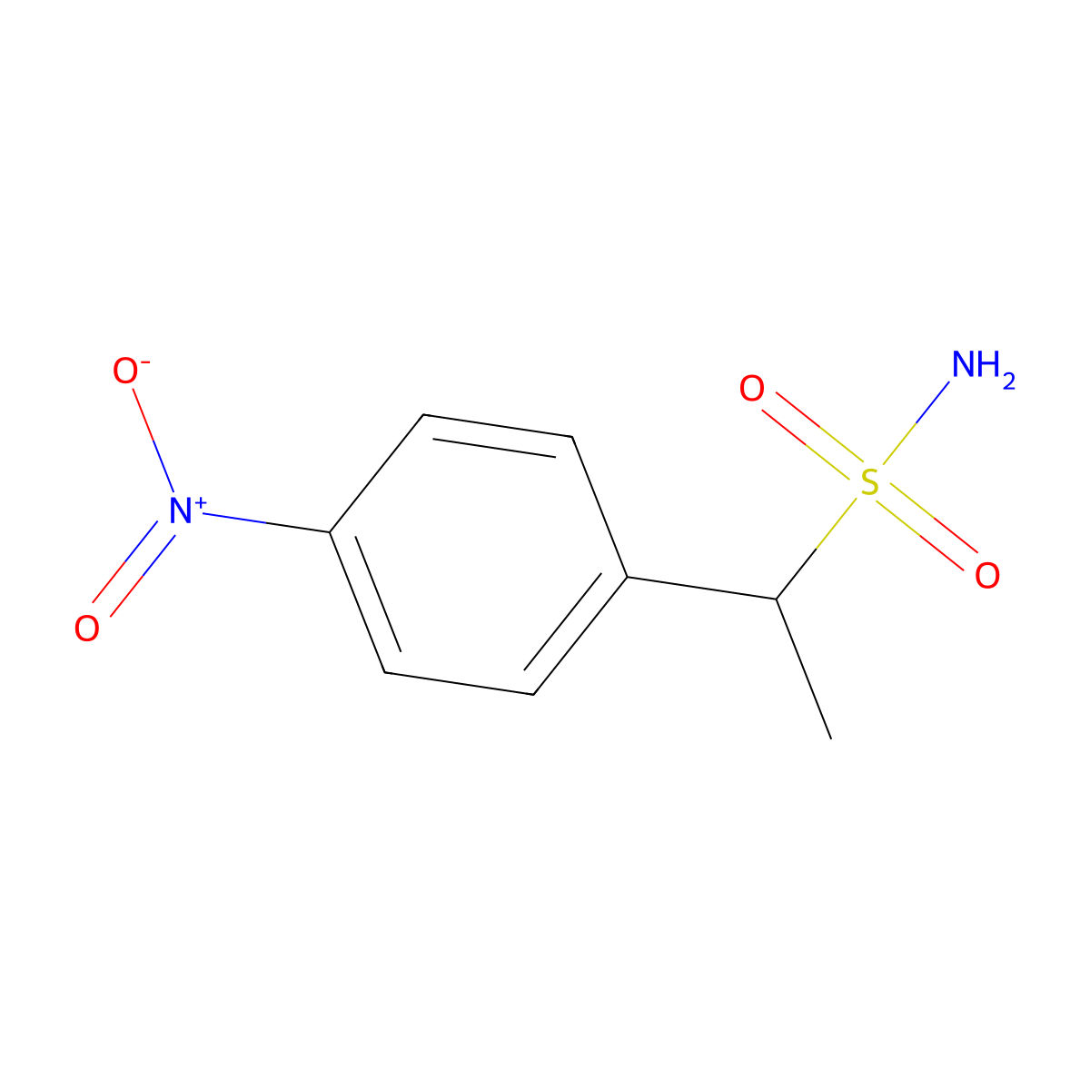 1-(4-Nitrophenyl)ethane-1-sulfonamide molecular structure, CAS 1247517-28-7