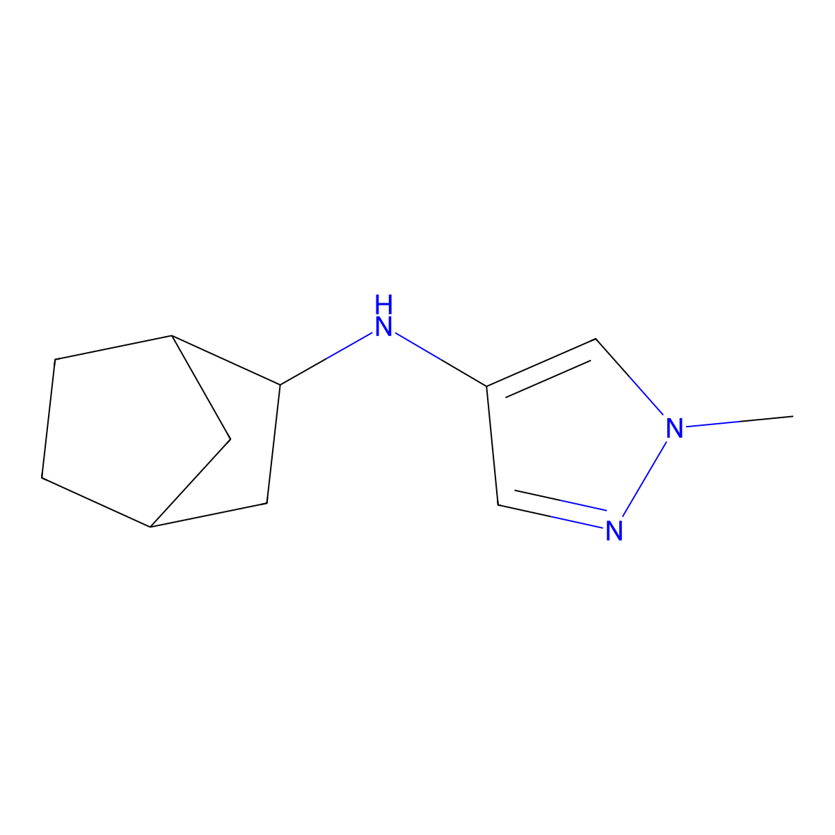 N-{bicyclo[2.2.1]heptan-2-yl}-1-methyl-1H-pyrazol-4-amine molecular structure, CAS 1247517-77-6