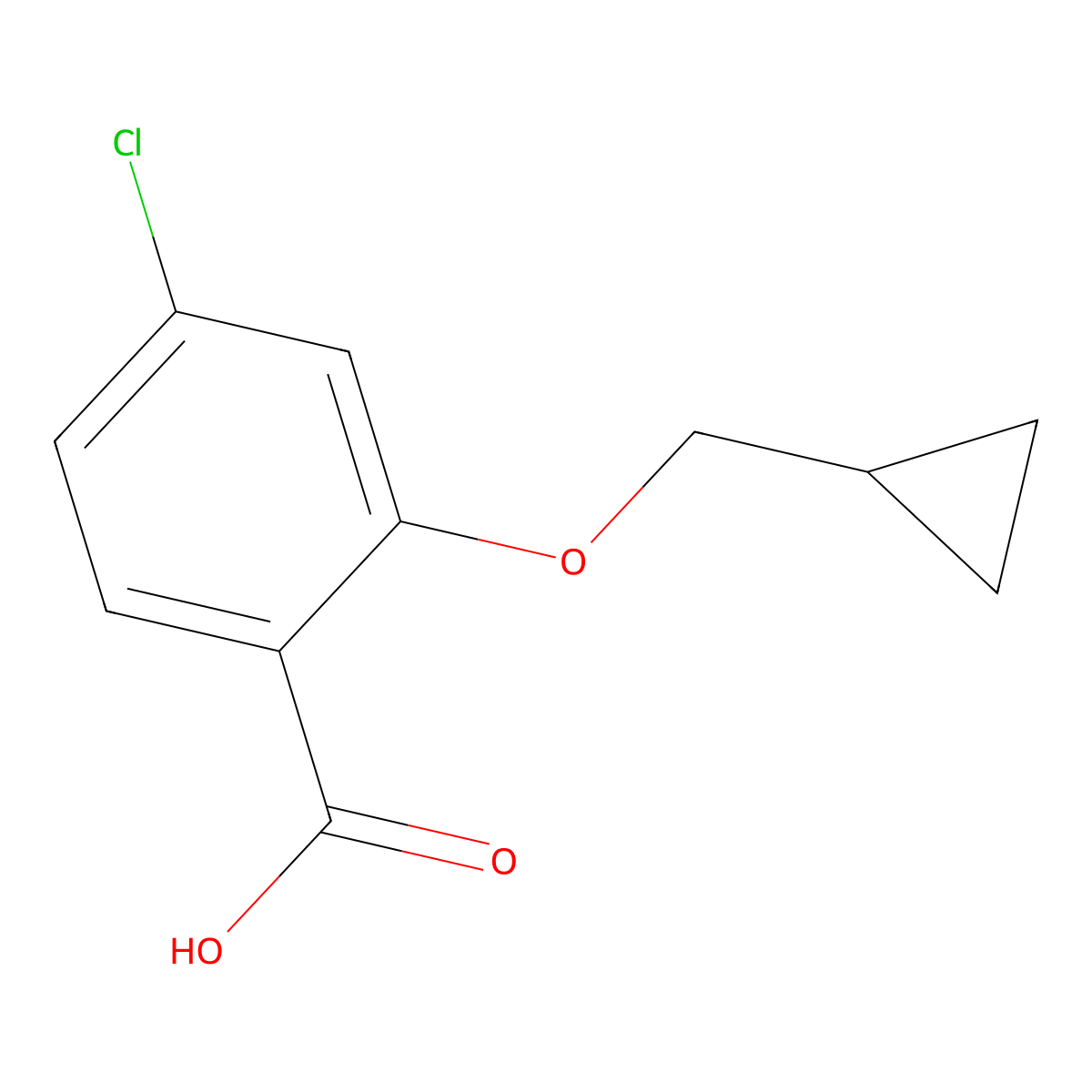 4-Chloro-2-(cyclopropylmethoxy)benzoic acid molecular structure, CAS 1247518-22-4