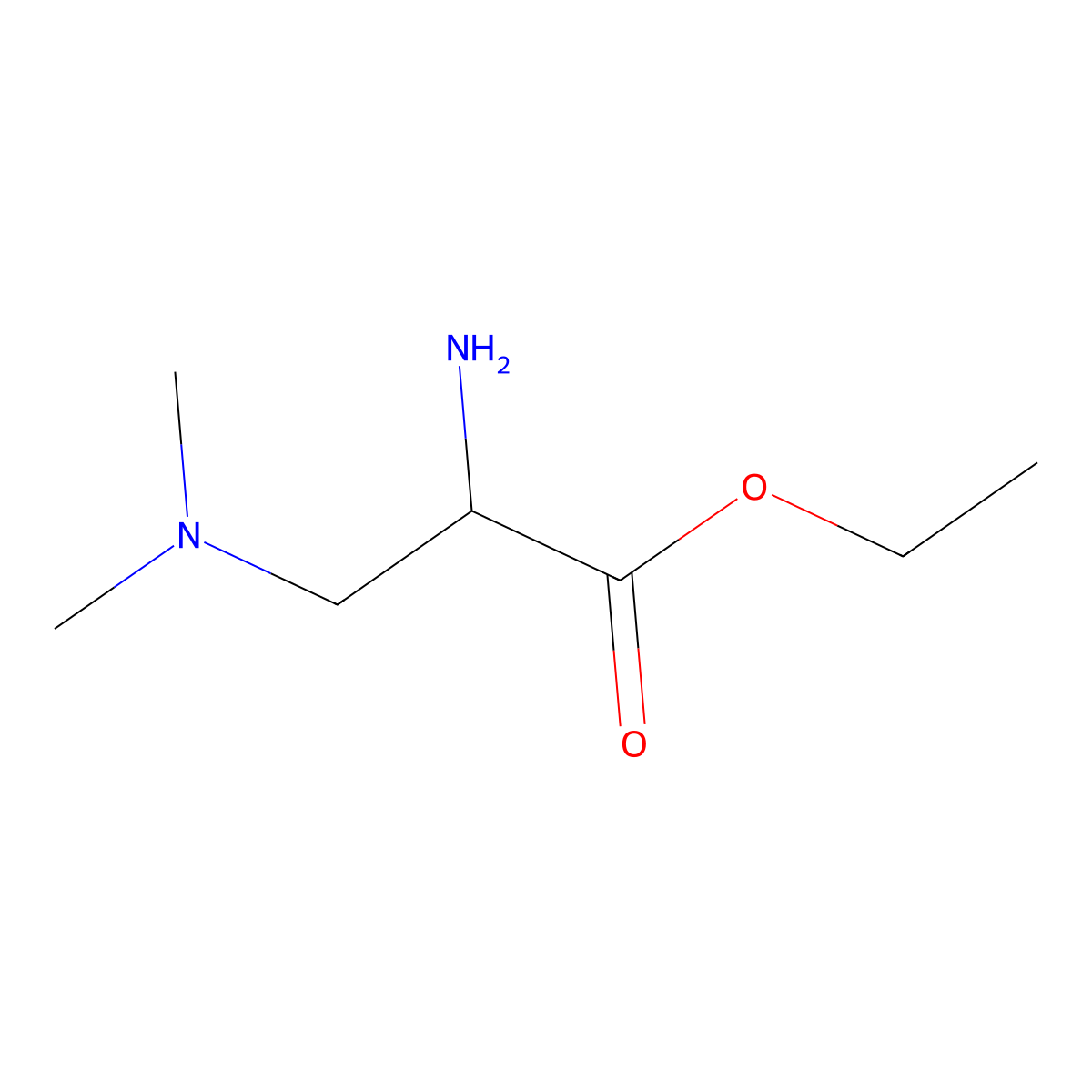 Ethyl 2-amino-3-(dimethylamino)propanoate molecular structure, CAS 1247519-58-9