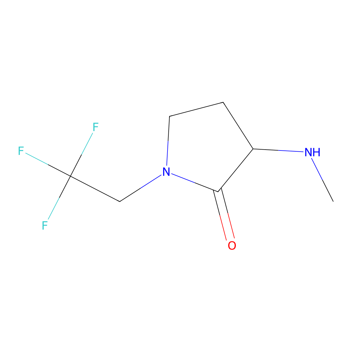 3-(Methylamino)-1-(2,2,2-trifluoroethyl)pyrrolidin-2-one molecular structure, CAS 1247519-63-6