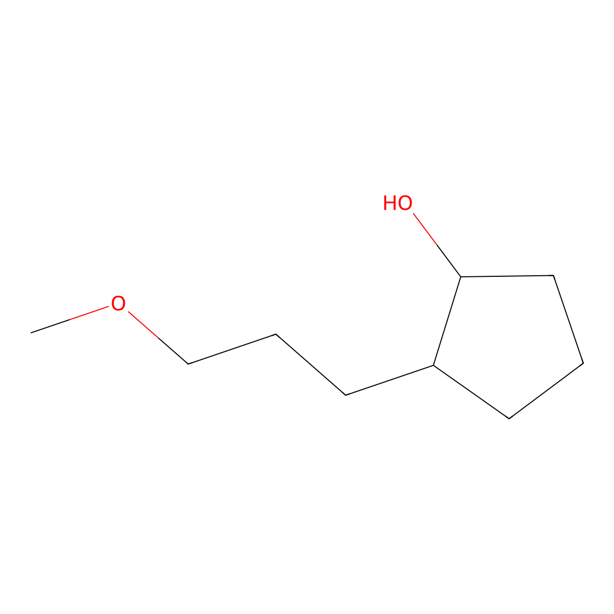 2-(3-Methoxypropyl)cyclopentan-1-ol molecular structure, CAS 1247519-64-7