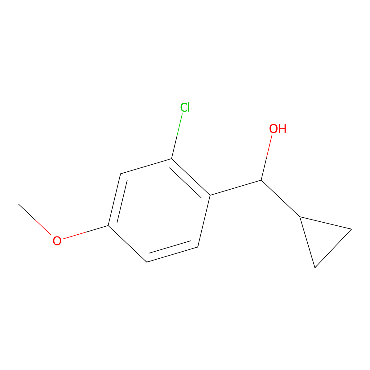 2-Chloro-alpha-cyclopropyl-4-methoxybenzenemethanol molecular structure, CAS 1247519-98-7